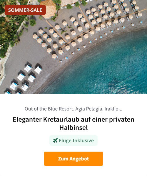 Eleganter Kretaurlaub auf einer privaten Halbinsel