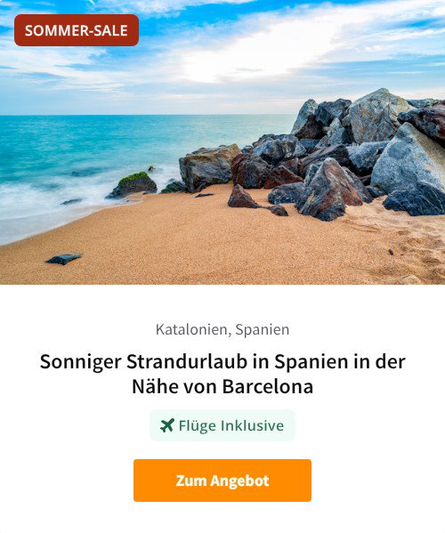 Sonniger Strandurlaub in Spanien in der Nähe von Barcelona