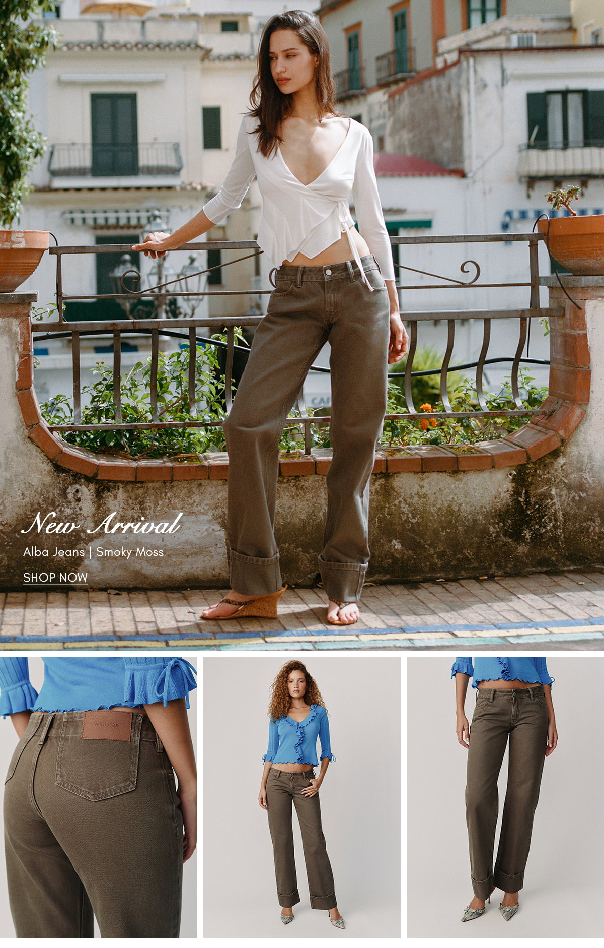 Alba Jeans in Smoky Moss