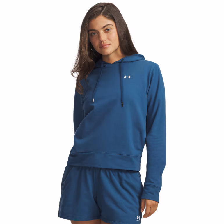 Damska bluza dresowa nierozpinana z kapturem Under Armour Sport Terry Hoodie - granatowa