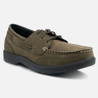 Men's Orthopedic Boat Shoe Dark Brown