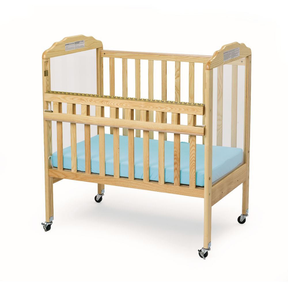 Environments® Compact Adjustable Clear View/Mirror Crib with Mattress