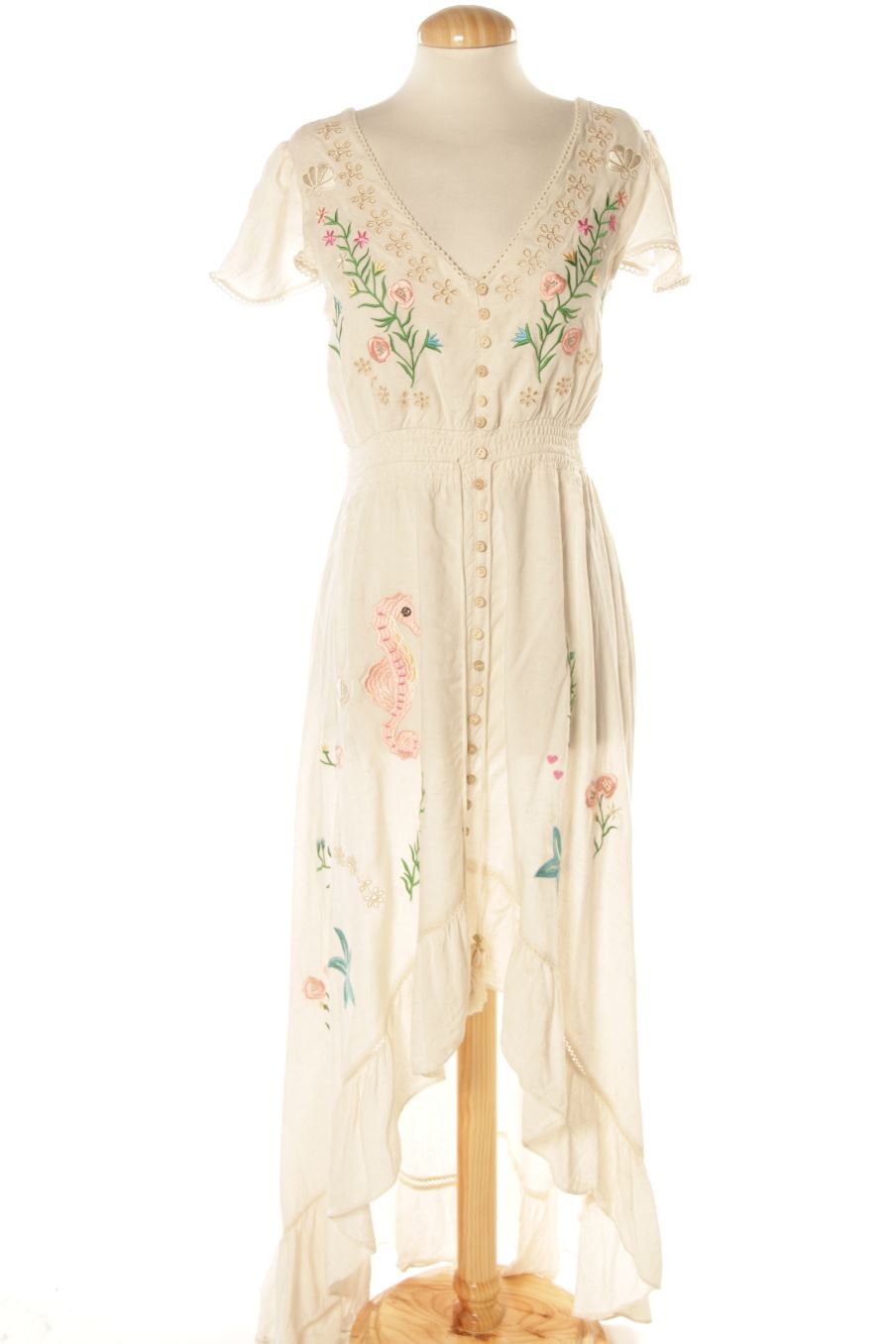 Robe casual Last Queen de la taille S, de couleur beige