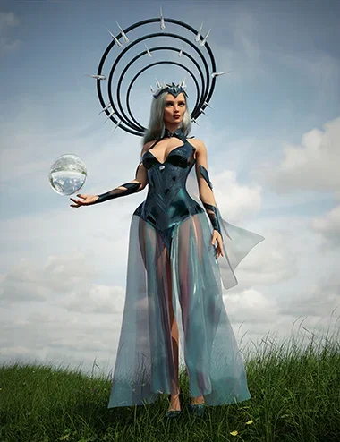 dForce Crystallizer Dress for Genesis 9