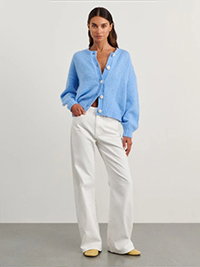 JAG Lily Fluffy Cardigan Belle Blue