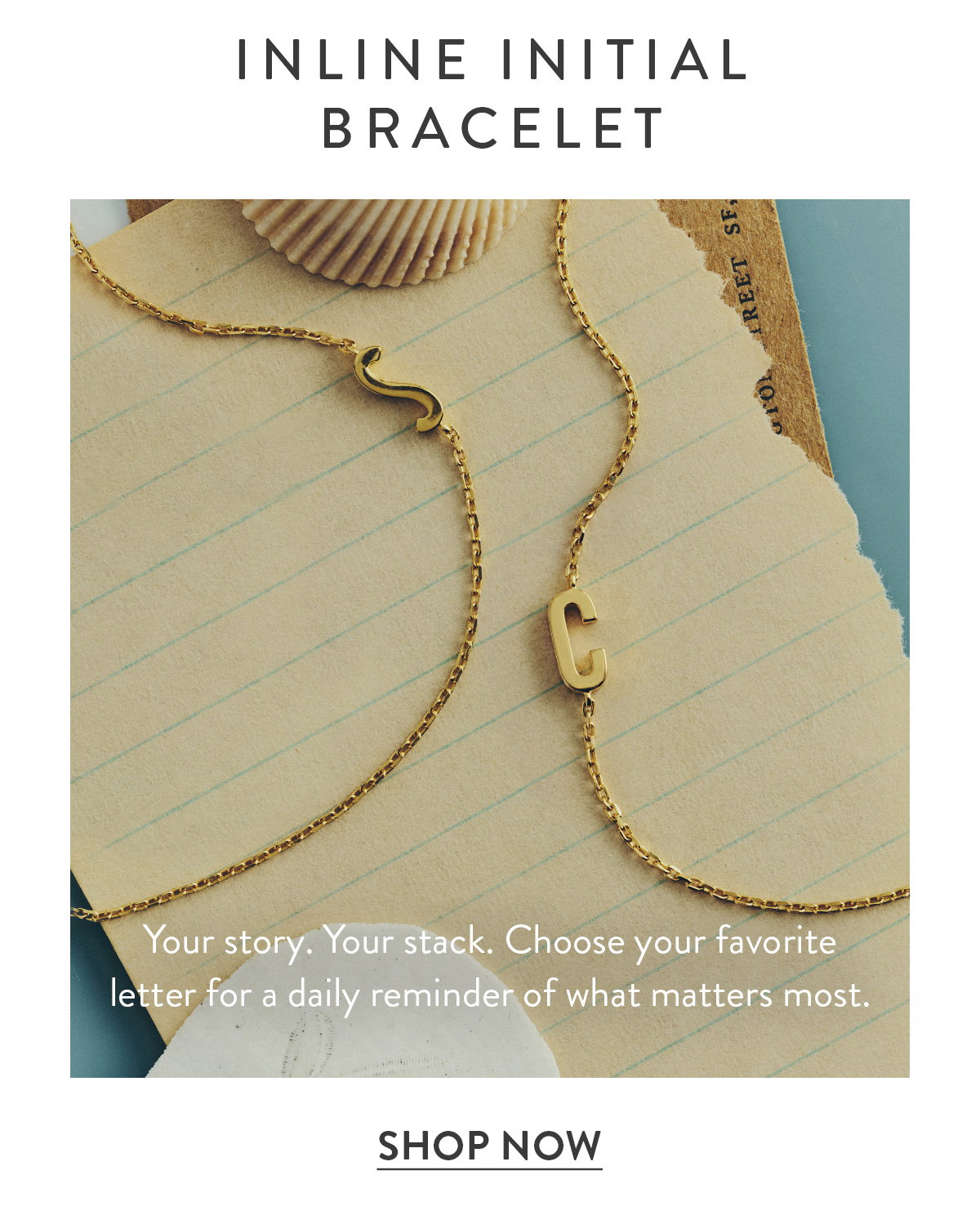 Inline Initial Bracelet