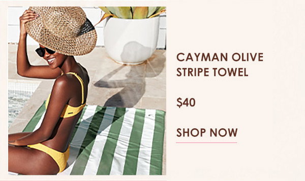 CAYMAN OLIVE STRIPE TOWEL