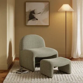 Monty Bobble Chenille Accent Chair And Footstool