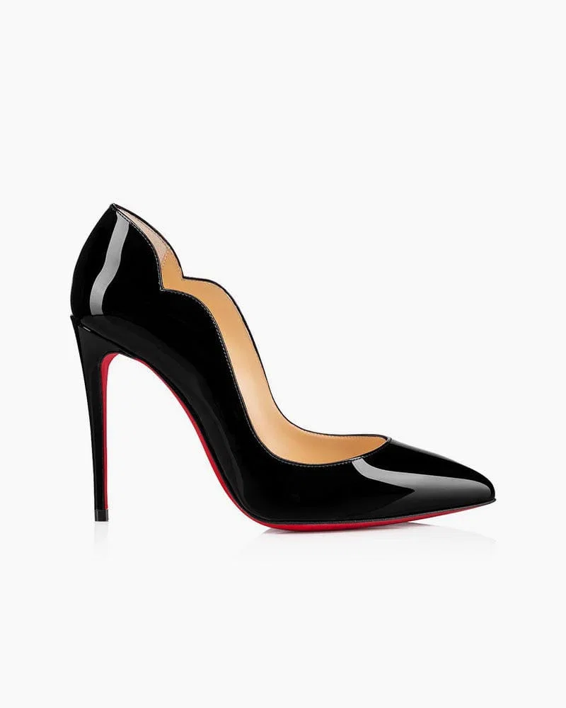 Women's Cocktail Party Scalloped Edge Patent 100mm High Heels