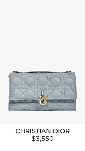 Christian Dior 2023 Blue Cannage Lambskin 'My Dior' Mini Chain Pouch