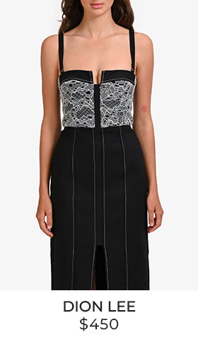 Dion Lee Black/White Lace Embellished Corset Midi Dress Size 4