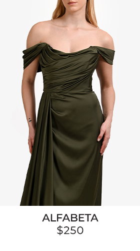 Alfabeta Army Green Draped 'Meredith' Maxi Dress Size XS