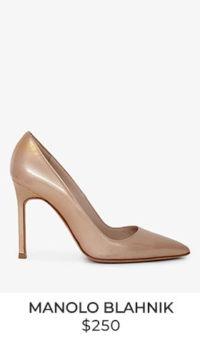 Manolo Blahnik Beige Patent Leather Pointed Toe Heels Size 35.5