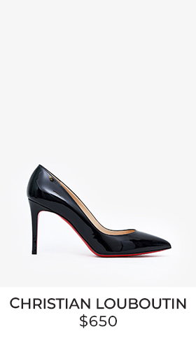 Christian Louboutin Black Patent Pigalle 85 Heels Size 39.5