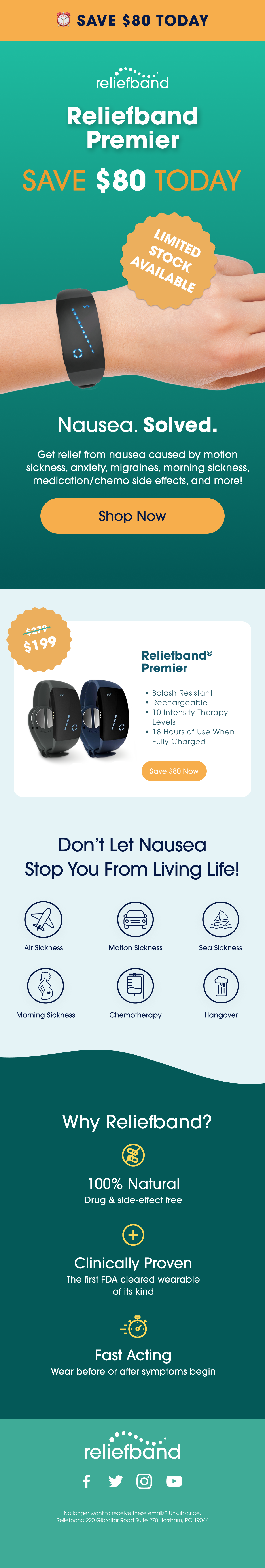 Save $80 on Reliefband Premier 