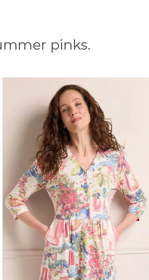V-Neck Button Front Printed Midi Tea Dress