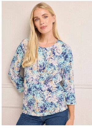 Warm Touch Necklace Print Top