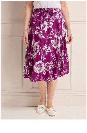 Floral Print A-Line Midi Skirt