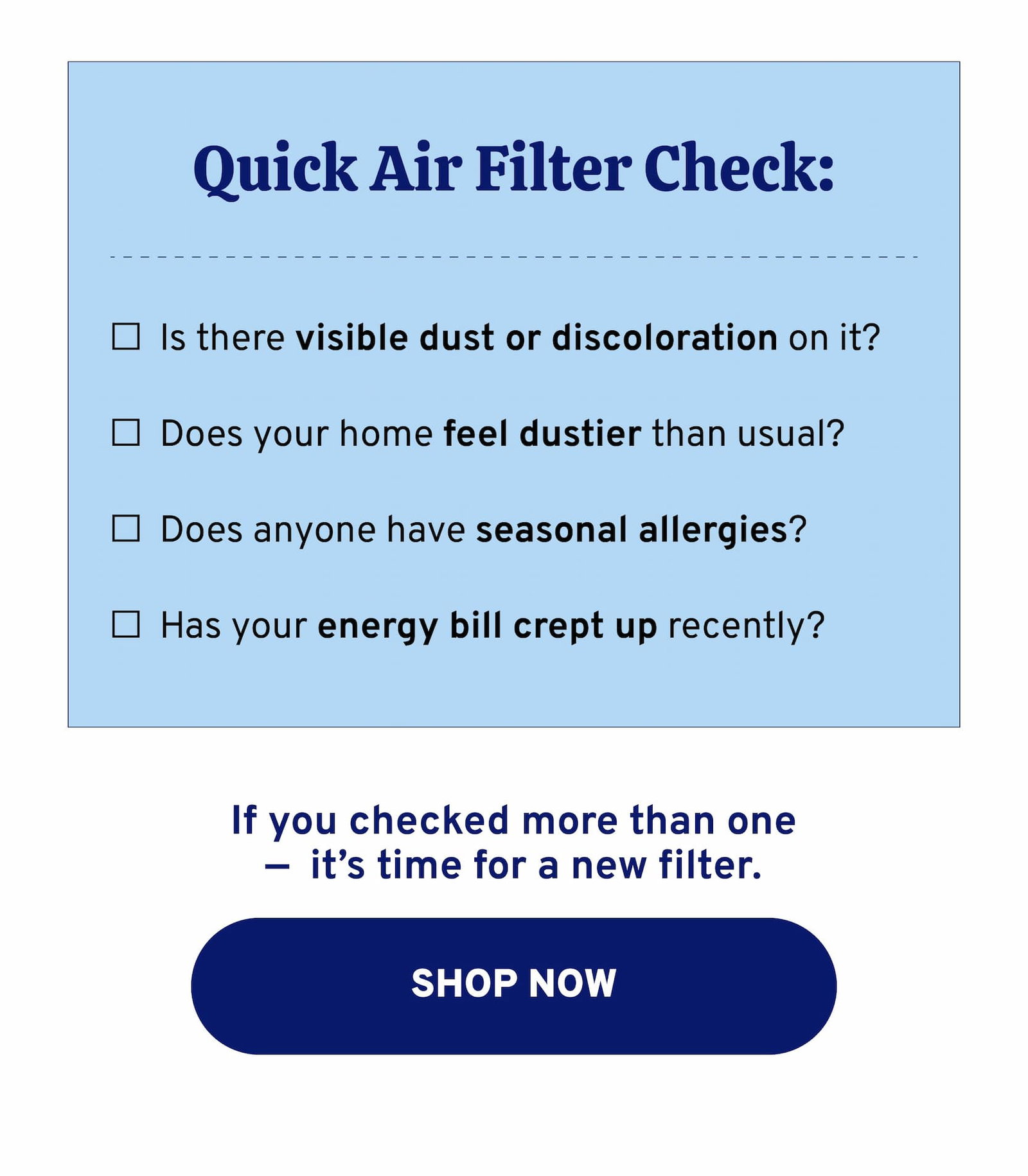 Quick Air Filter Check