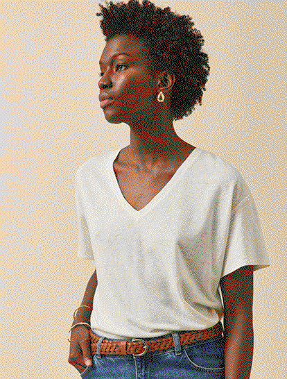 T-shirt femme lin et viscose