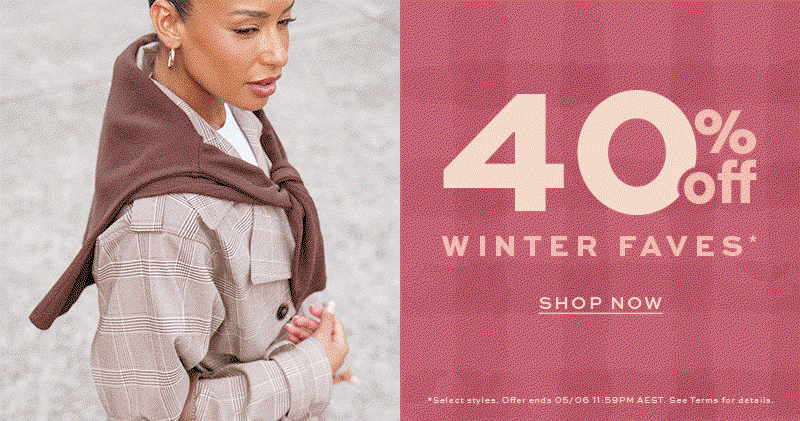 Sale: 40% Off Selected Styles