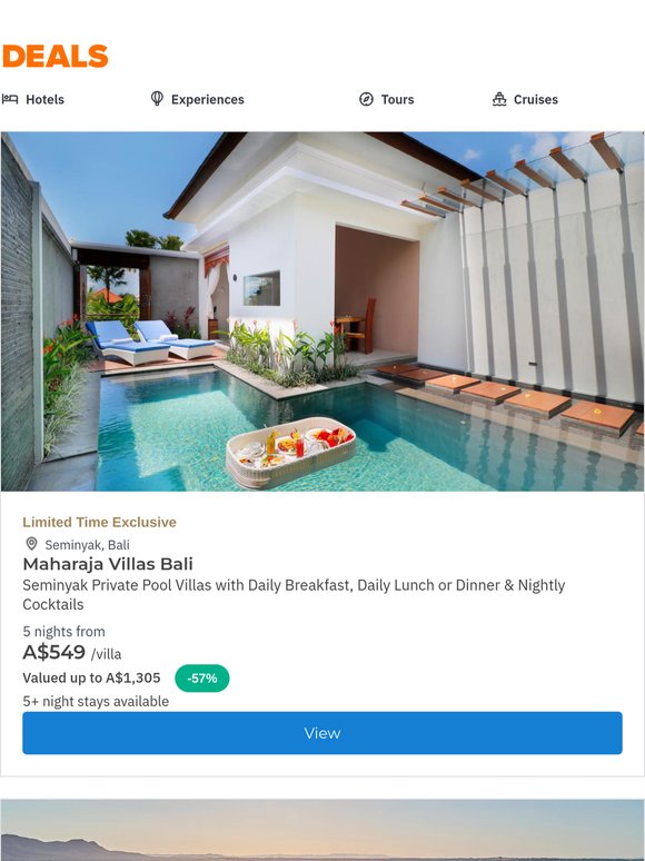Seminyak Pool Villas w. Daily Breakfast, Nightly Dinner & Cocktails