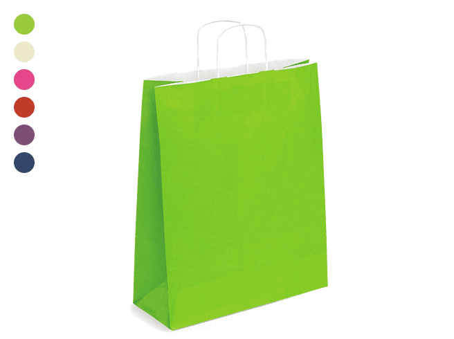 Coloured Kraft Paper Carrier Bags with Twisted Handles