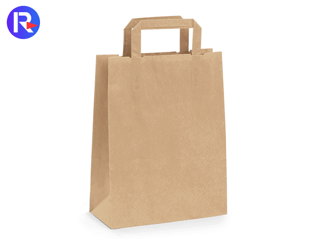 RAJA plain brown paper carrier bags with folded handles