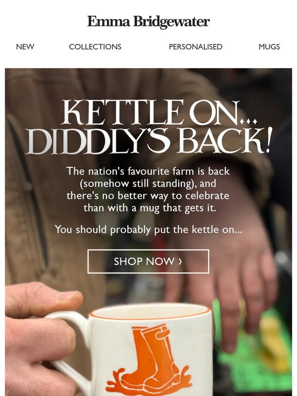 Kettle on... Diddly's back! 🐷