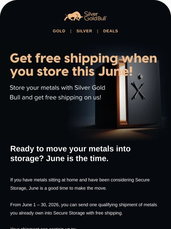 Get Free Shipping When You Move Your Metals to Storage This June