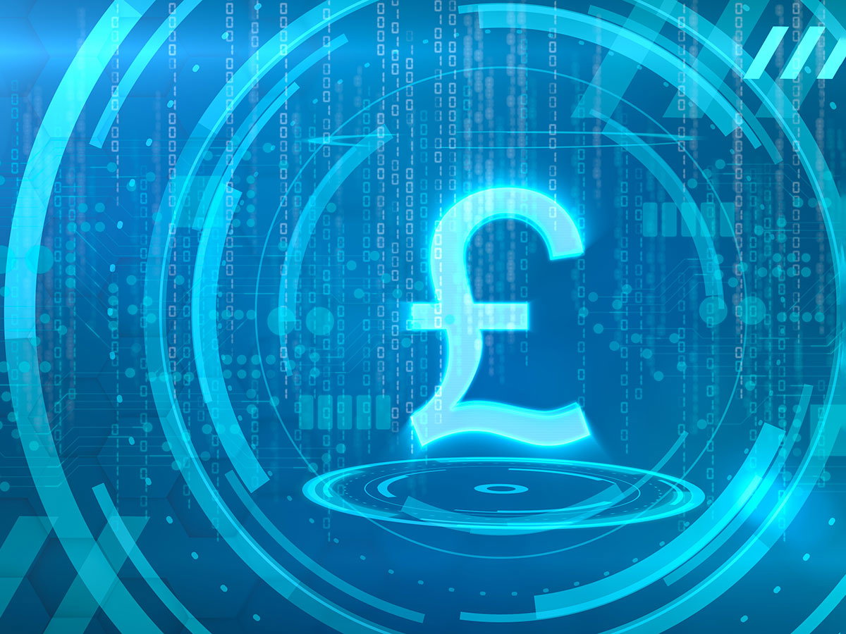 Pound sign on tech background