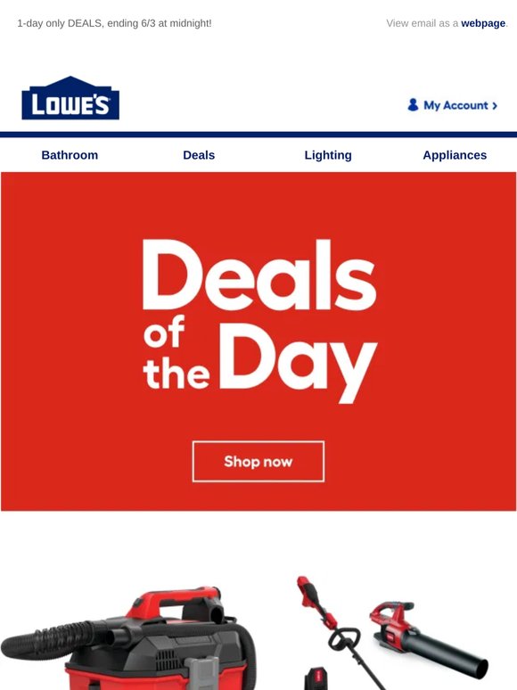 Big savings. One day only.