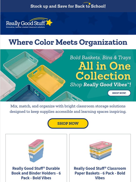 Colorful storage teachers love