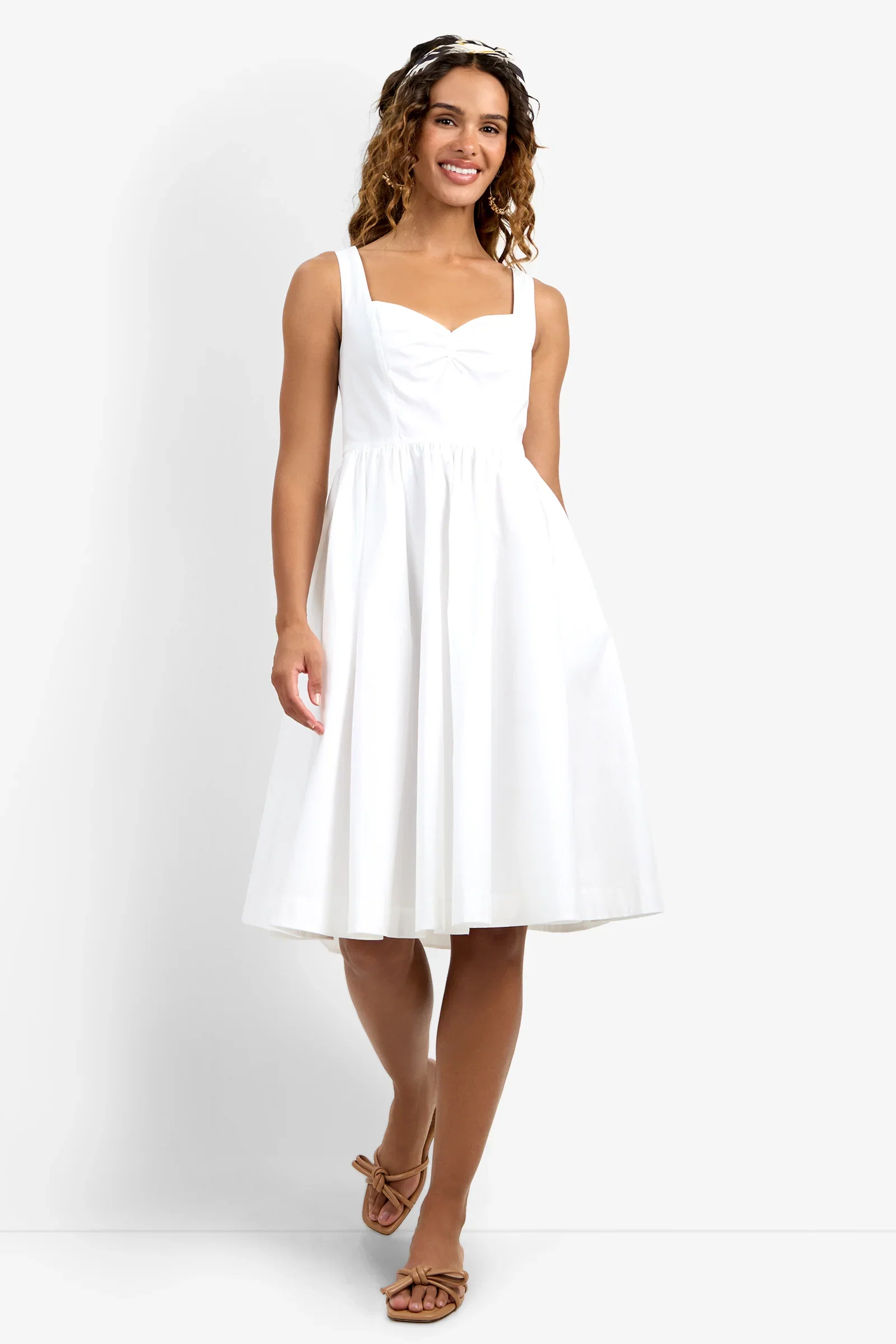 Image of Mirabello Sweetheart Neck Midi Dress