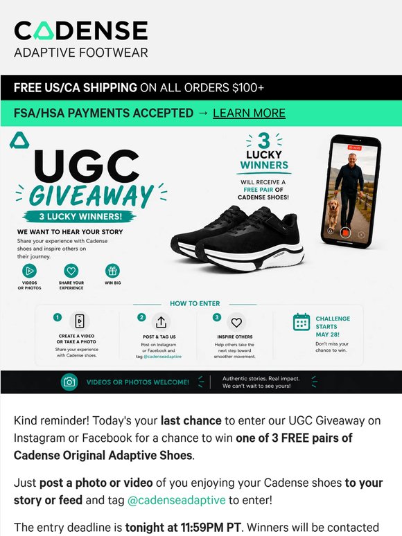 ⏳ Last Chance: Adaptive Shoe Giveaway
