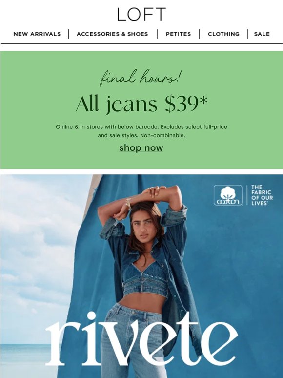 $39 jeans ends tonight!