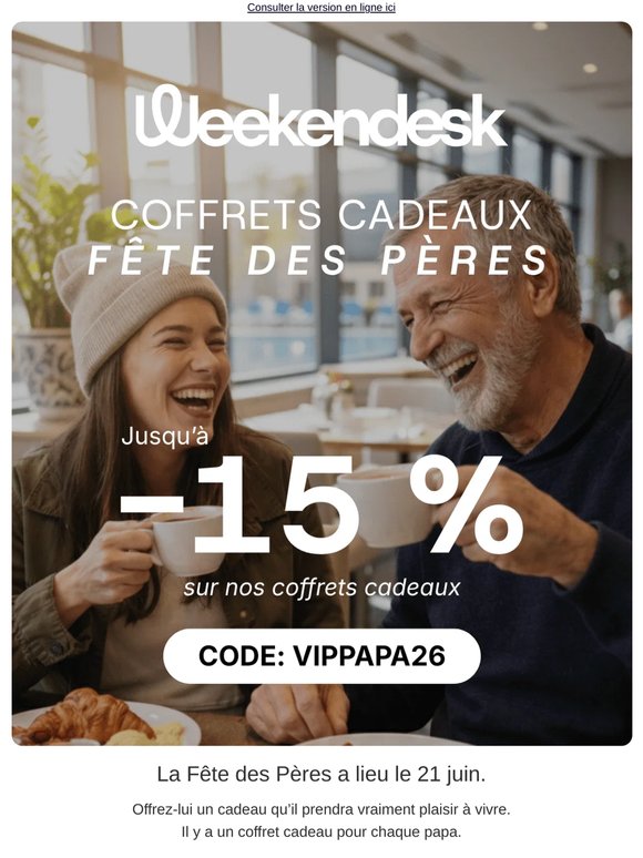 15 % de réduction supplémentaire sur les coffrets cadeaux Fête des Pères