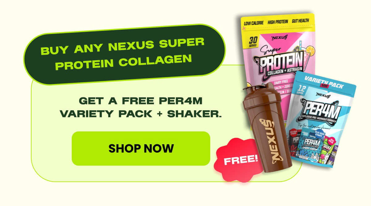 GET A FREE PER4M VARIETY PACK + SHAKER.