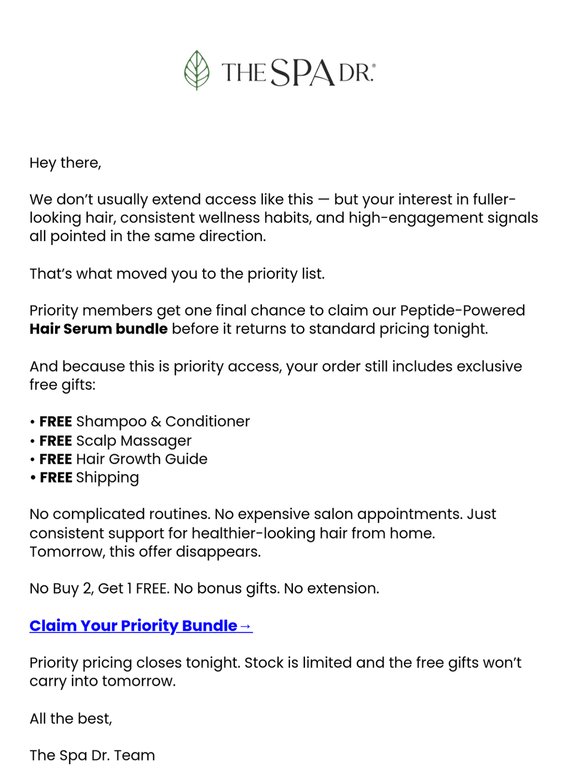 Your Hair Growth Bundle Is Still Reserved // Selling Fast: Peptide Hair Serum + FREE Gifts