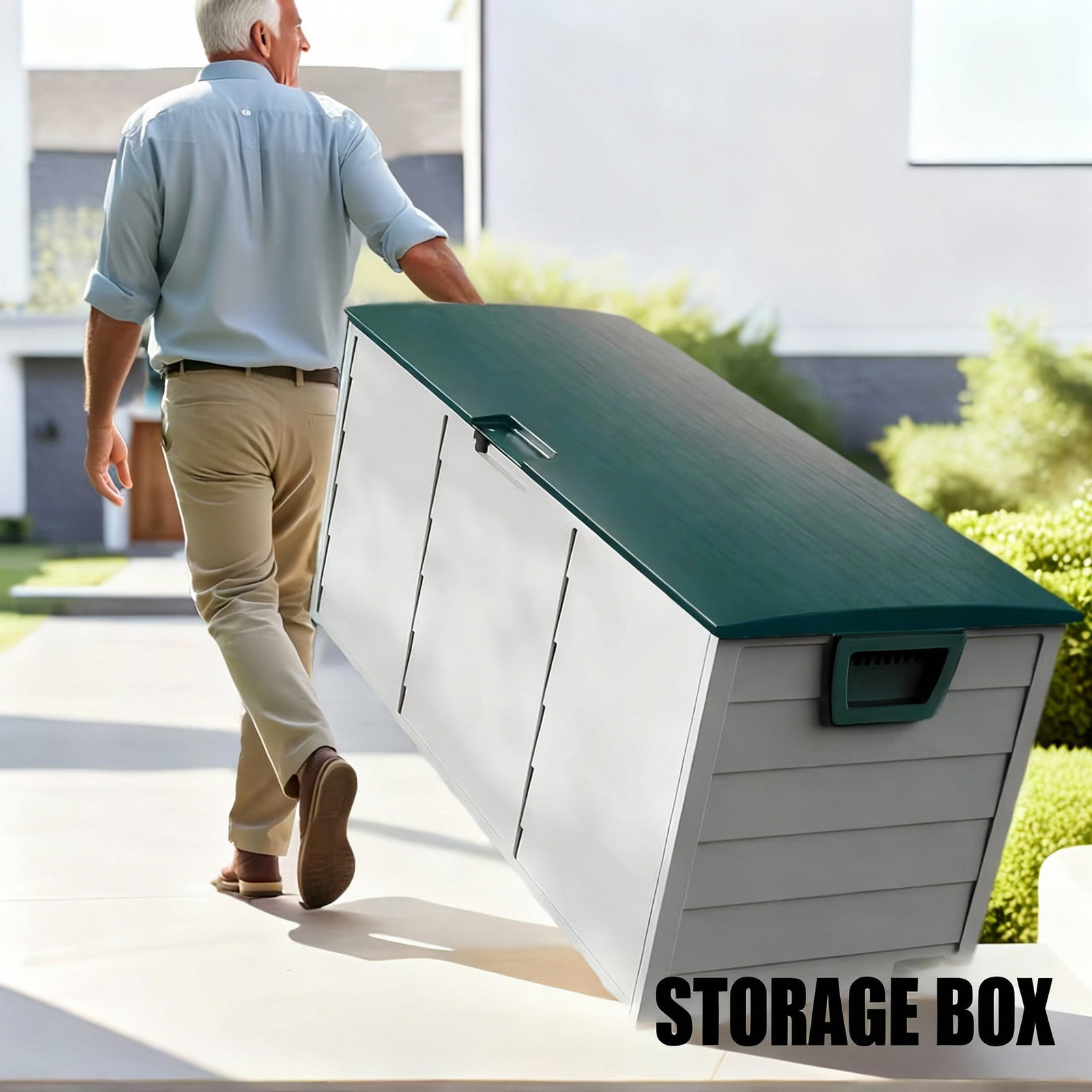 Image of 75 Gallon Heavy-Duty Outdoor Deck Box - Waterproof, Lockable