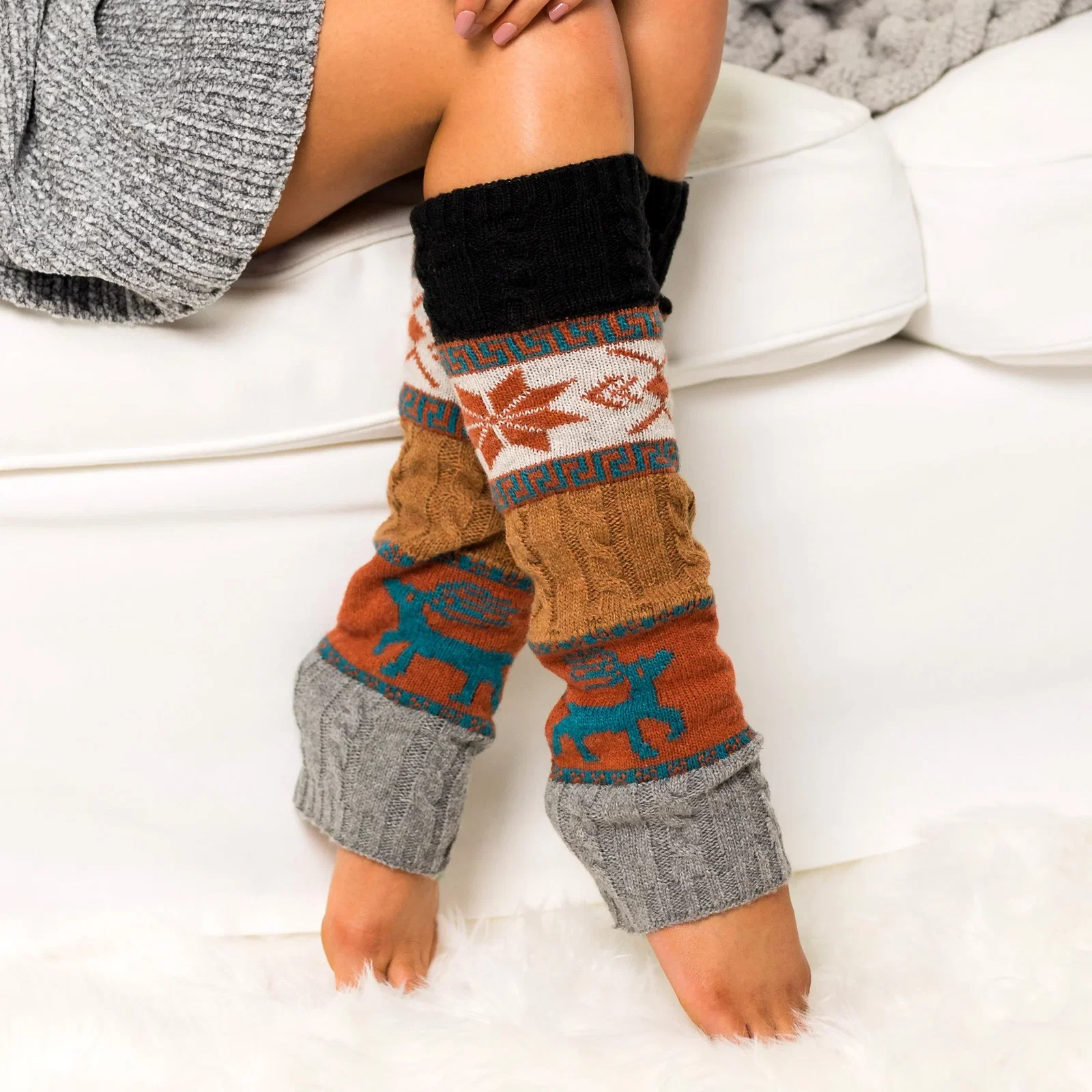 Image of Nordic Snowflake Leg Warmer