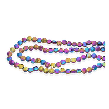 Rainbow Hematite Long Necklace with Free Matching Bracelet