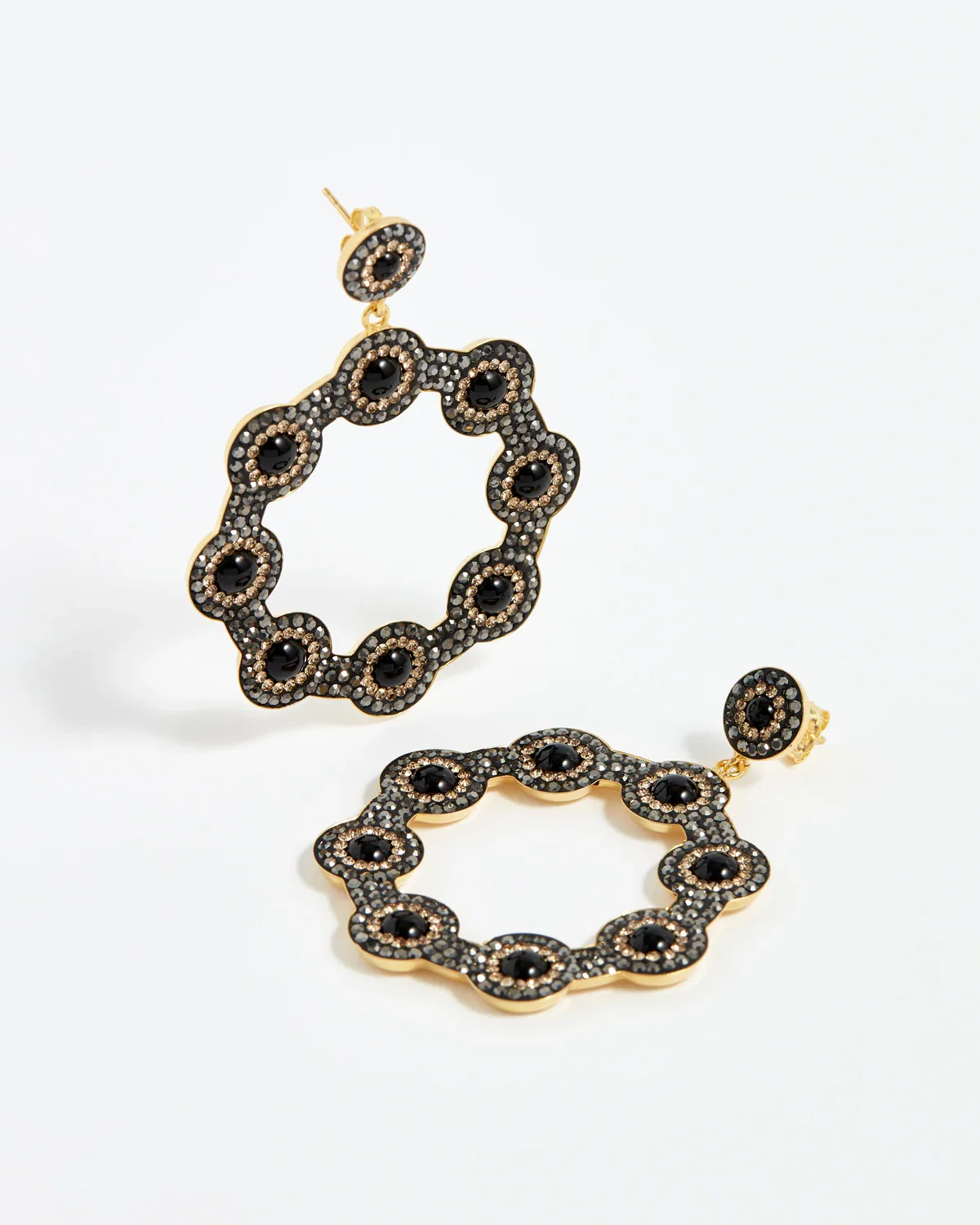 Image of Onyx Hoop Earrings