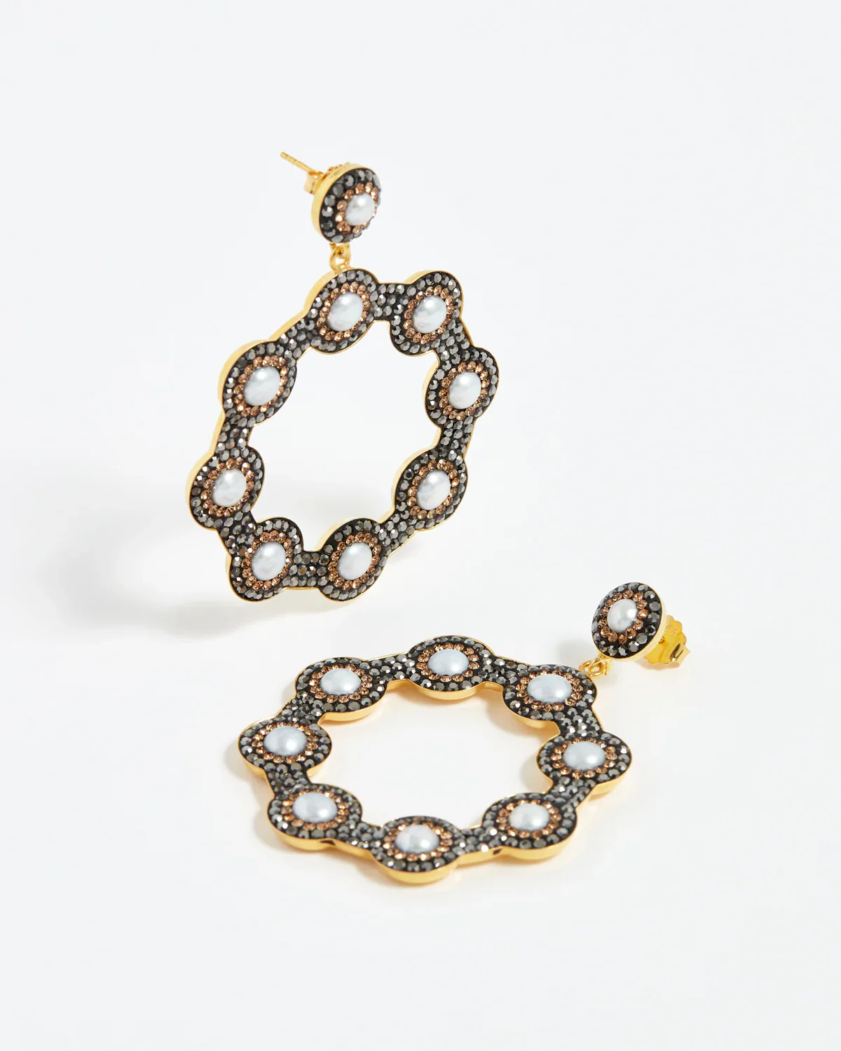 Image of Baroque Pearl Hoop Earrings