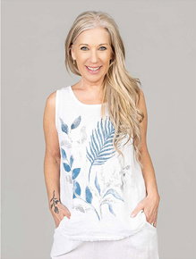 Sleeveless Top with Metallic Detail