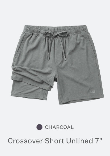 Crossover Short Unlined 7" - Charcoal