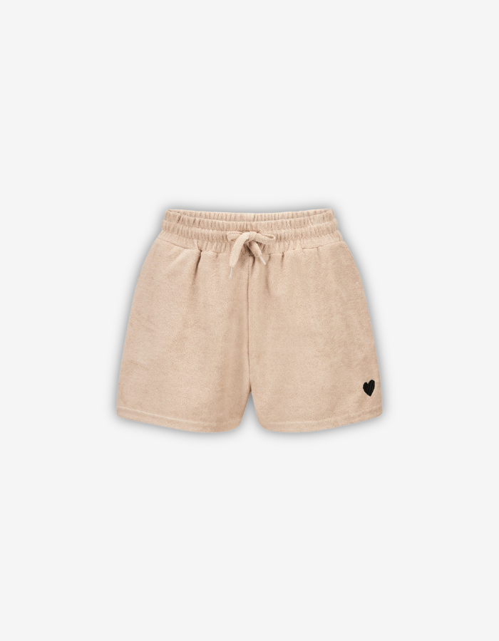 Frottee-Shorts mit Herz-Stickerei