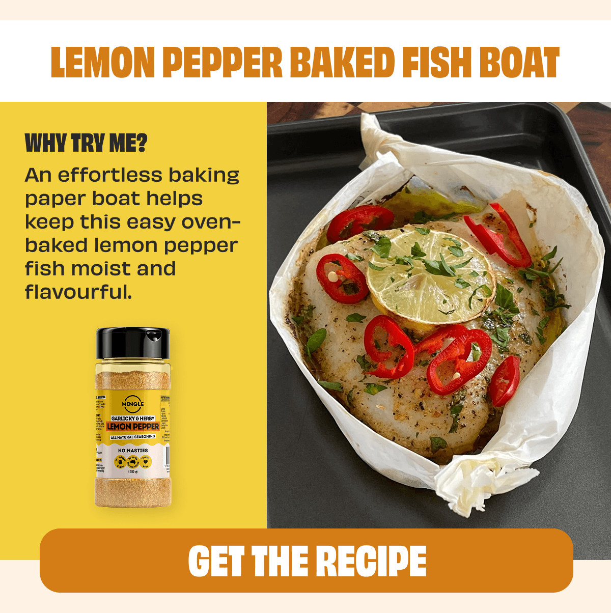 Lemon Pepper Baked Fish Boat