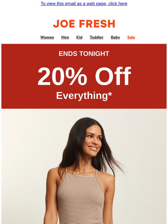 ⚠️ 20% Off Everything Ends Tonight!