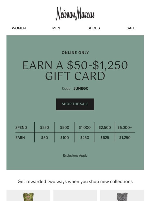 STARTS NOW: Get up to a $1,250 gift card